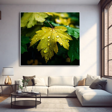 Water Drop on Leaf Painting